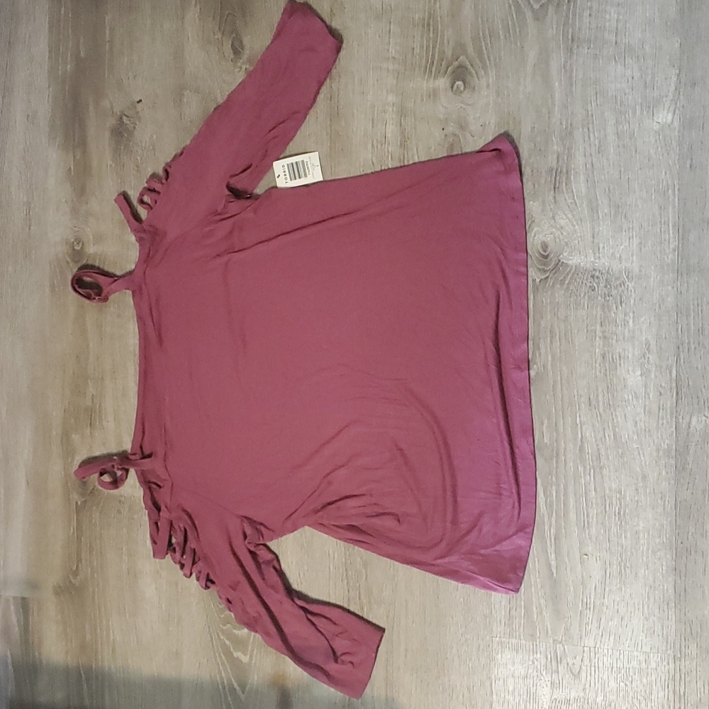 Torrid Lace Up Sleeve Off Shoulder Top 1X